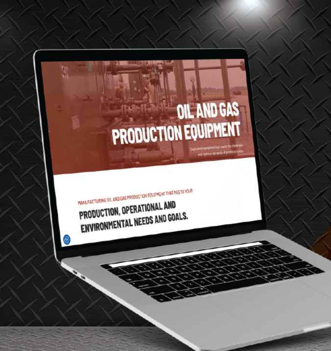 River Bend Industries website mockup on a laptop.